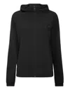 Plein Sport Hooded Lightweight Running Jacket Ls In Black