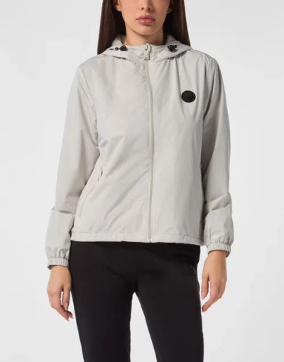 Plein Sport Hooded Lightweight Running Jacket Ls Women In Gray