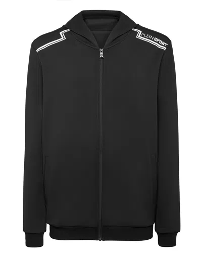 Plein Sport Hoodie Sweatjacket In Black