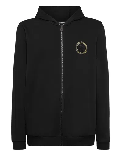Plein Sport Hoodie Sweatjacket Tiger In Black