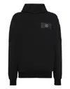 Plein Sport Ribbed Panelling Hoodied In Black