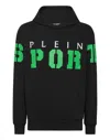 Plein Sport Logo-print Cotton Hoodie In Black