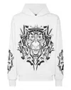 Plein Sport Thunder Tiger Graphic-print Hoodie In White