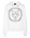 Plein Sport Logo-print Tiger Hoodie In White