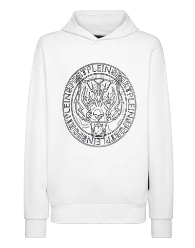 Plein Sport Hoodie Sweatshirt Tiger In White
