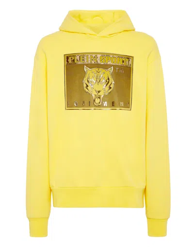 Plein Sport Hoodie Sweatshirt Tiger In Yellow