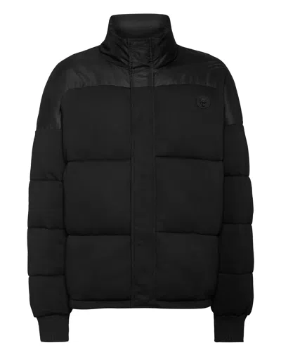 PLEIN SPORT HYBRID JERSEY PUFFERED JACKET LS