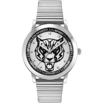 Plein Sport Iron Tiger Three Hand Quartz Bracelet Watch, 44mm In Silver
