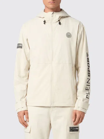 Plein Sport Technical Nylon Jacket Ls Scratch Men In Neutral