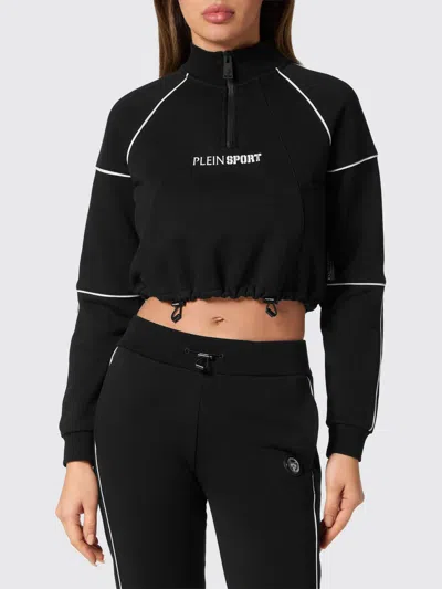 Plein Sport Logo-print Cropped Sweatshirt In Black