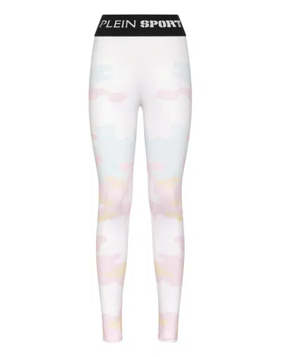 Plein Sport Jogging Cutting Leggings Camouflage In White