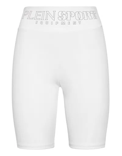 Plein Sport Jogging Cyclist Leggings Statement In White