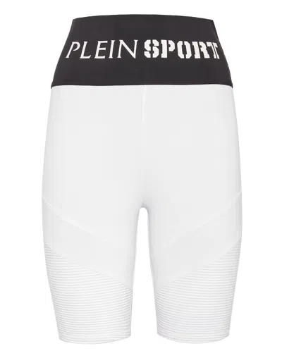 Plein Sport Jogging Cyclist Leggings In White