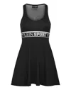 Plein Sport Logo-band Sleeveless Mini Dress In Black