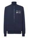 Plein Sport Tiger Zipped Sweatshirt In Blue