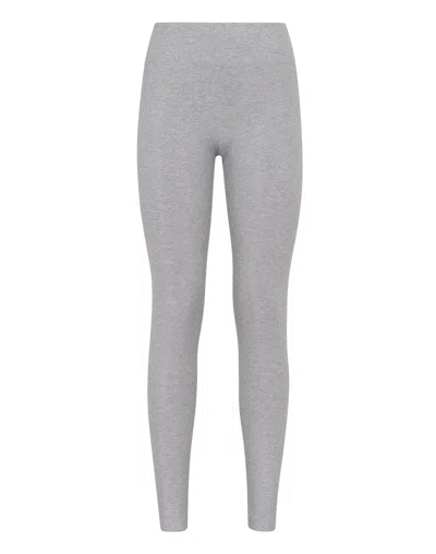Plein Sport Tiger Logo-patch Lurex Leggings In Grey