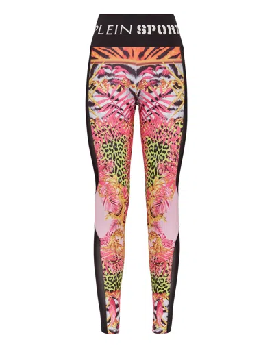 Plein Sport Floral-print Jogging Leggings In Multi