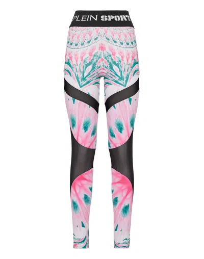 Plein Sport Jogging Leggings Optical Flower In Multi