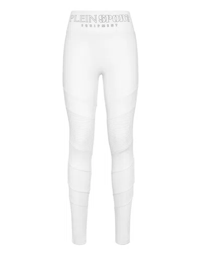 Plein Sport Jogging Leggings Statement In White