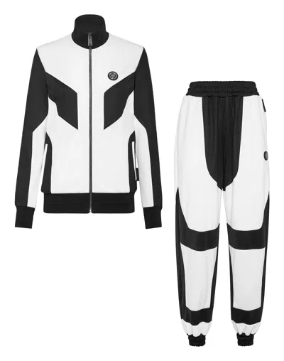 Plein Sport Jogging Set: Zip-up Jacket + Pants Statement In Black