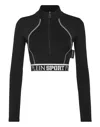 Plein Sport Logo-underband Crop Top In Black
