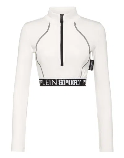 Plein Sport Logo-underband Crop Top In White