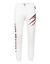 Plein Sport Jogging Trousers Scratch In White