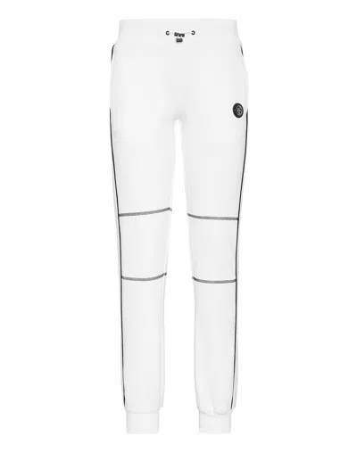 Plein Sport Tapered Jersey Track Pants In White