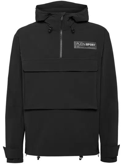Plein Sport K-way Hoodie In Black