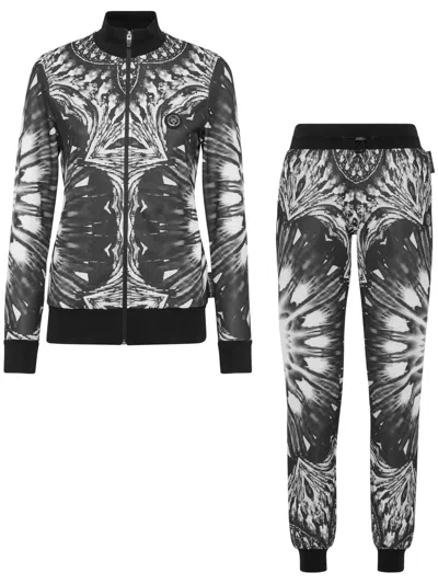 Plein Sport Kaleidoscopic-print Tracksuit Set In Black