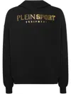 Plein Sport Laminated-logo Hoodie In Black
