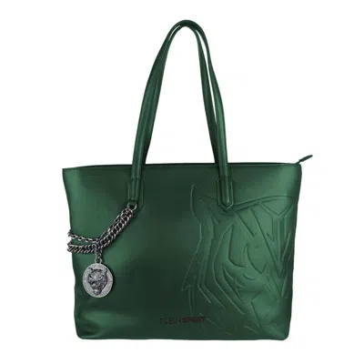 Plein Sport Leather Shoulder Women's Bag In Green