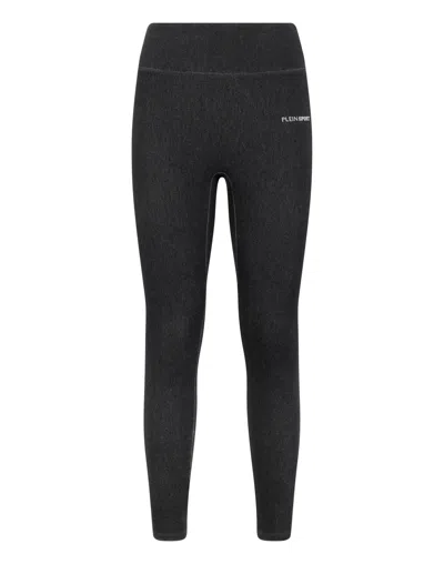 Plein Sport Leggings Denim Touch Ps In Black