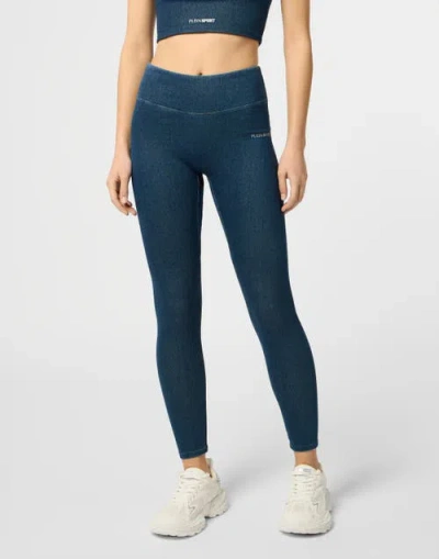Plein Sport Leggings Denim Touch Ps Women In Blue