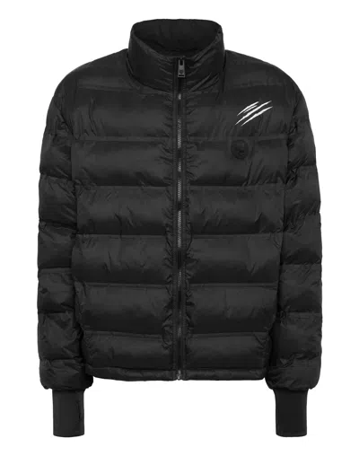 Plein Sport Lightweight Zipped Jacket Ls Scratch In Black