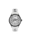 Plein Sport Mens Lineman 3 Hand Quartz White Silicone Strap 45mm In White