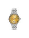 Plein Sport Mens Lineman Three Hand Quartz Silver Stainless Steel 45mm In Yellow