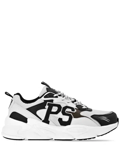 Plein Sport Lo-top Logo-patch Sneakers In White
