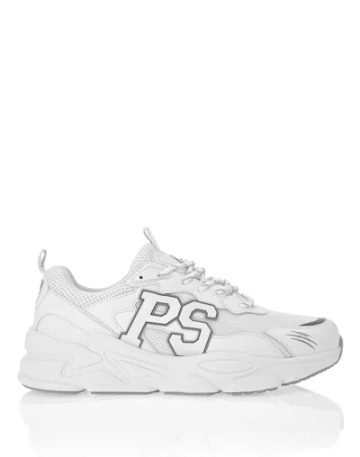 Plein Sport Lo-top Logo-patch Trainers In White