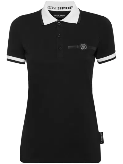 Plein Sport Logo-appliqué Polo Shirt In Black