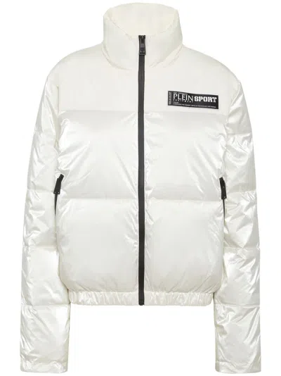 PLEIN SPORT LOGO-APPLIQUÉ PUFFER JACKET