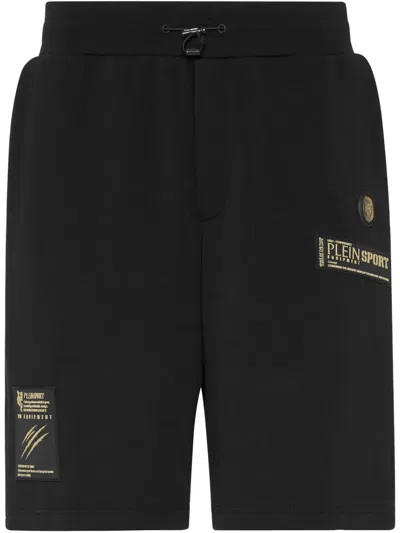 Plein Sport Logo-appliqué Shorts In Black
