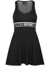 Plein Sport Logo-band Sleeveless Mini Dress In Black