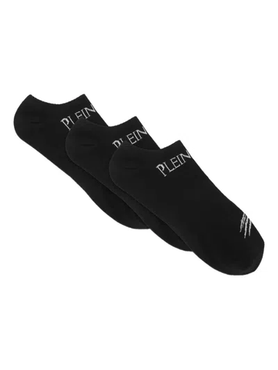 Plein Sport Logo-detail Socket Socks (pack Of Three) In Black