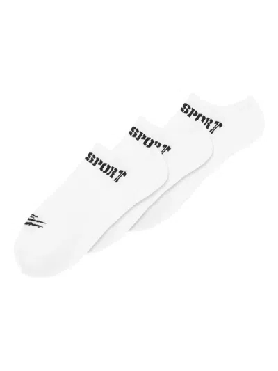 Plein Sport Logo-detail Socks (pack Of Three) In White