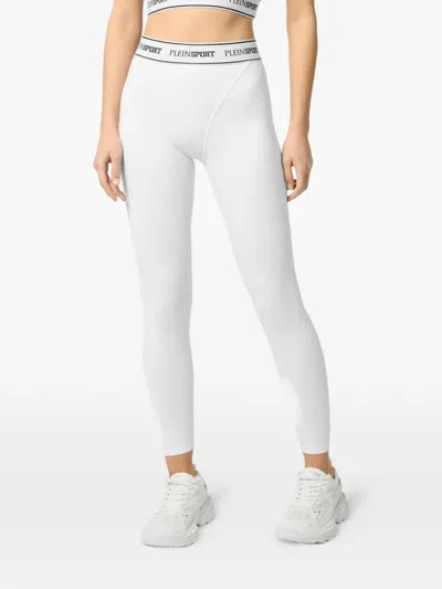 Plein Sport Logo Elastic Leggings In White