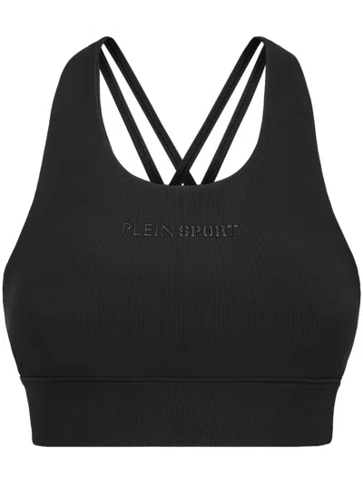 Plein Sport Logo-embossed Compression Top In Black