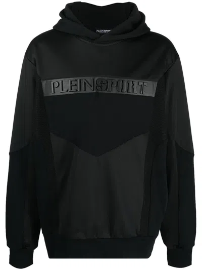 Plein Sport Logo-embossed Hoodie In Black