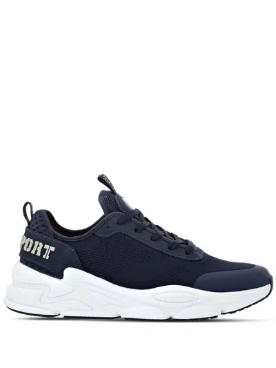 Plein Sport Logo-lettering Mesh Trainers In Blue