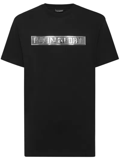 Plein Sport Logo-patch Cotton T-shirt In Black